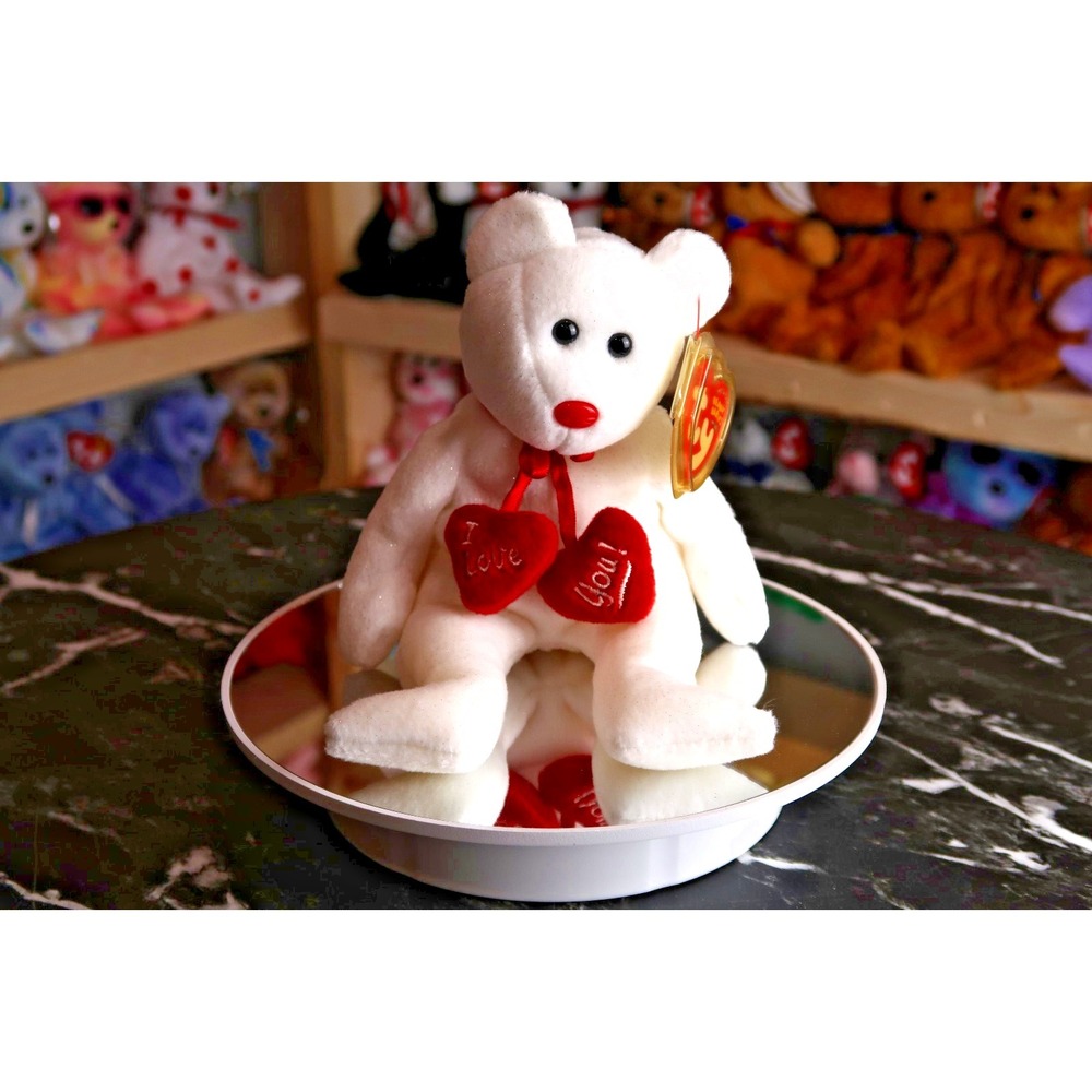 TY Beanie Baby - Truly‎ the Valentine's Bear | Tush Tag Wear | Vintage | Rare